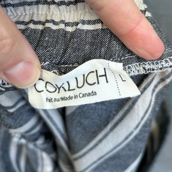Cokluch striped Linen blend crop top, M, and shorts, L, set - Picture 12 of 13